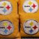 Pittsburgh Steelers logo design on embroidered yellow  pillowcases