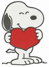 Snoopy I love you embroidery design