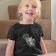 t-shirt with fairy embroidery design smiling little girl