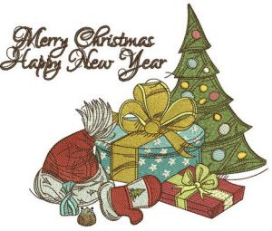 Christmas eve embroidery design