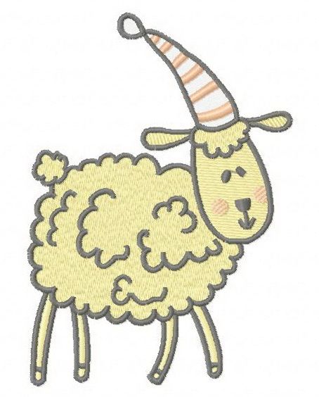 Lamb machine embroidery design