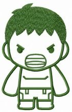 Young Hulk embroidery design