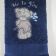 Blue bath towel embroidered with tatty teddy