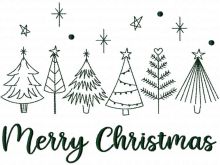 Christmas trees sketch embroidery design