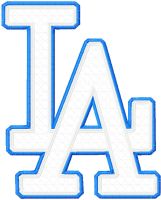 LA applique logo embroidery design