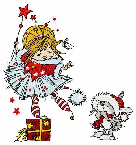 I'm Christmas fairy machine embroidery design      
