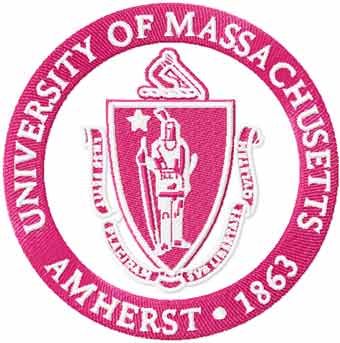 University Massachusetts Amherst logo machine embroidery design