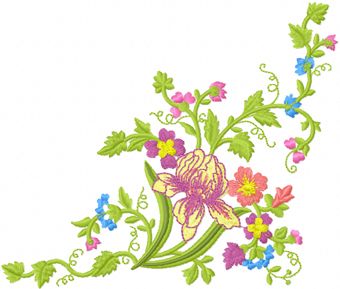 Flowers Garden machine embroidery design