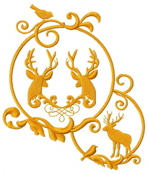 Christmas decoration with deer 2 machine embroidery design