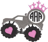 Princess track embroidery design