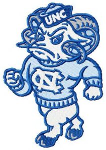 North Carolina Tar Heels mascot  embroidery design