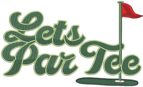 Let's Par Tee embroidery design