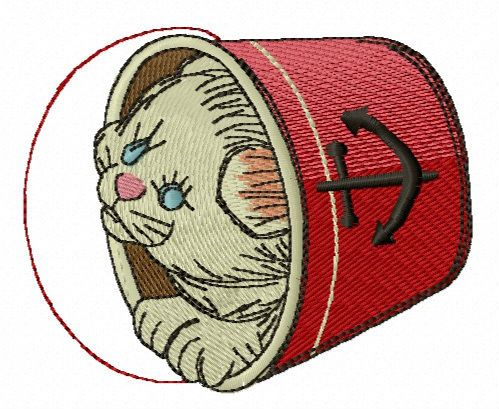 Kitten in bucket machine embroidery design