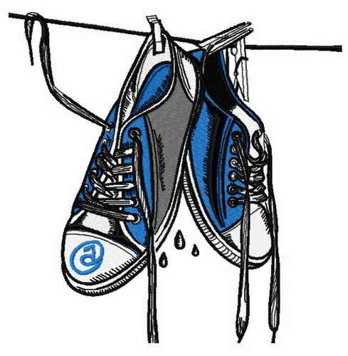 Wet gumshoes machine embroidery design