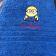 Embroidered blue bath towel with Minion confused design