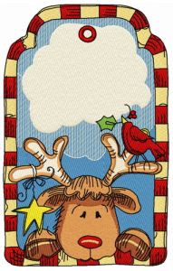 Christmas gift label 2 embroidery design