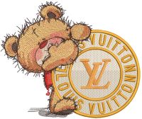 Teddy Bear Louis Vuitton fan embroidery design