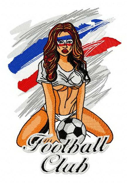 French football fan machine embroidery design