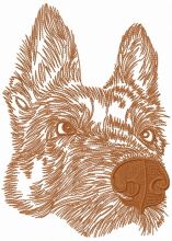Wary dog 2 embroidery design