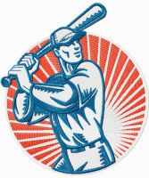 Baseball cool badge embroidery design