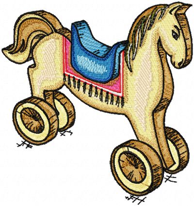 Wooden Horse machine embroidery design