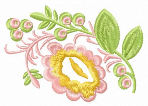 Spring motif machine embroidery design 