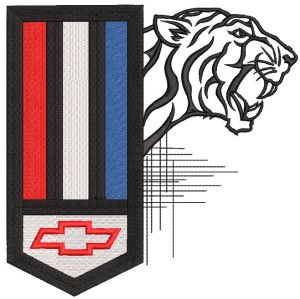 Chevrolet Camaro predator logo embroidery design