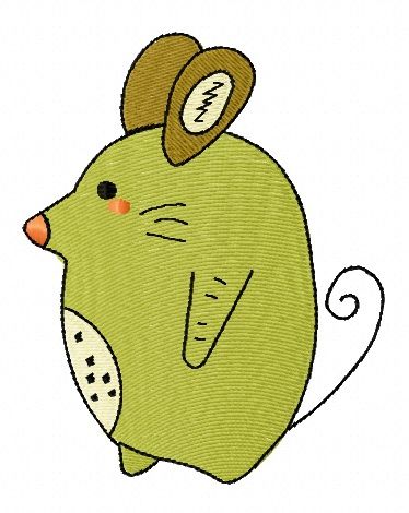 Tiny mouse walking machine embroidery design