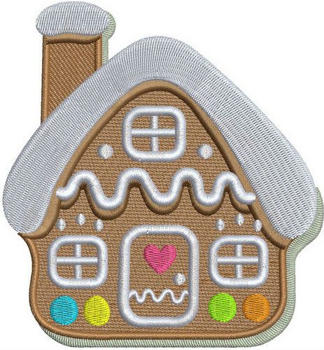 Gingerbread house machine embroidery design