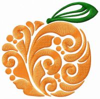 Peach embroidery design