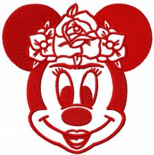 Minnie frida red color embroidery design