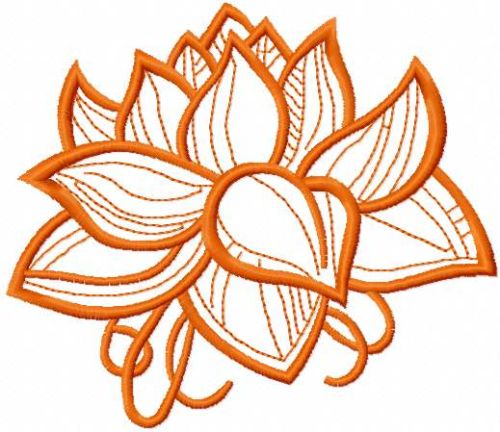 Orange flower free embroidery design