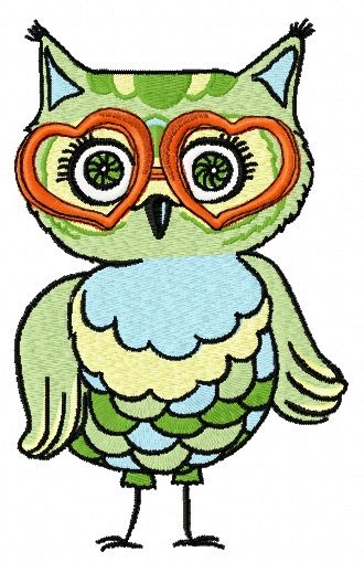 Glamorous owl party 2 machine embroidery design