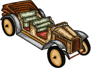 Wooden Car embroidery design