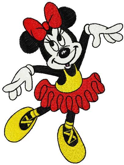 Minnie dancing free embroidery design 6