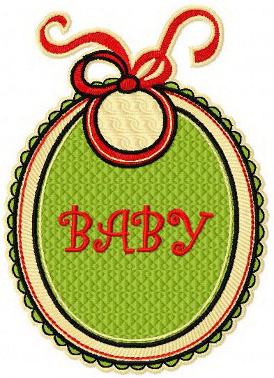 Baby bib badge machine embroidery design