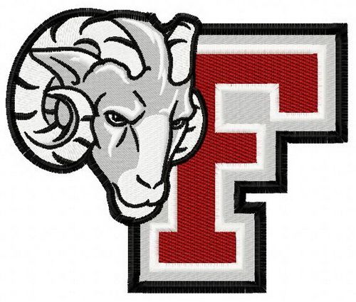 Fordham Rams logo machine embroidery design