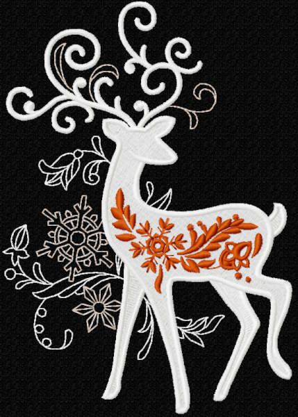Christmas reindeer free embroidery design