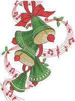Green Christmas bells embroidery design