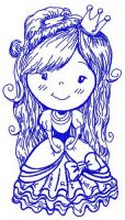Cute princess 3 embroidery design