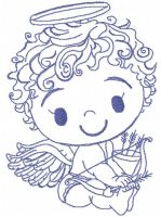 Baby angel with bow and arrows free embroidery design