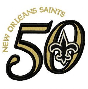 New Orleans Saints 50th anniversary 2 embroidery design
