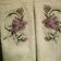 Big swirl iris embroidered design on towel