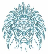 Indian warrior's dog embroidery design