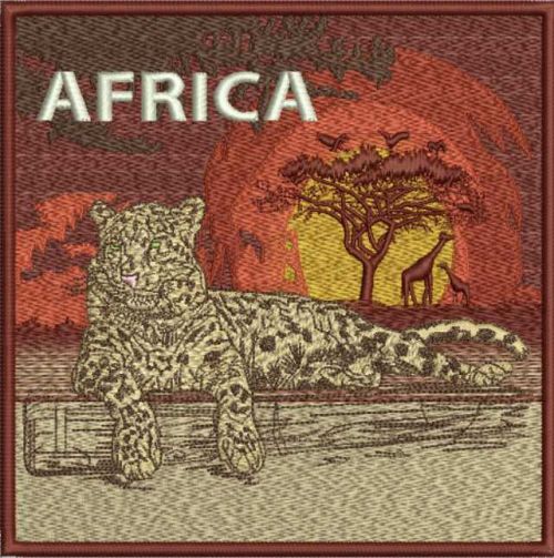 Jaguar Africa embroidery design