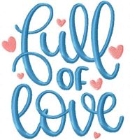 Full of love free embroidery design