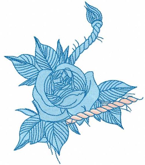 Blue rose free embroidery design 2