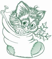 Adorable kitten 2 embroidery design