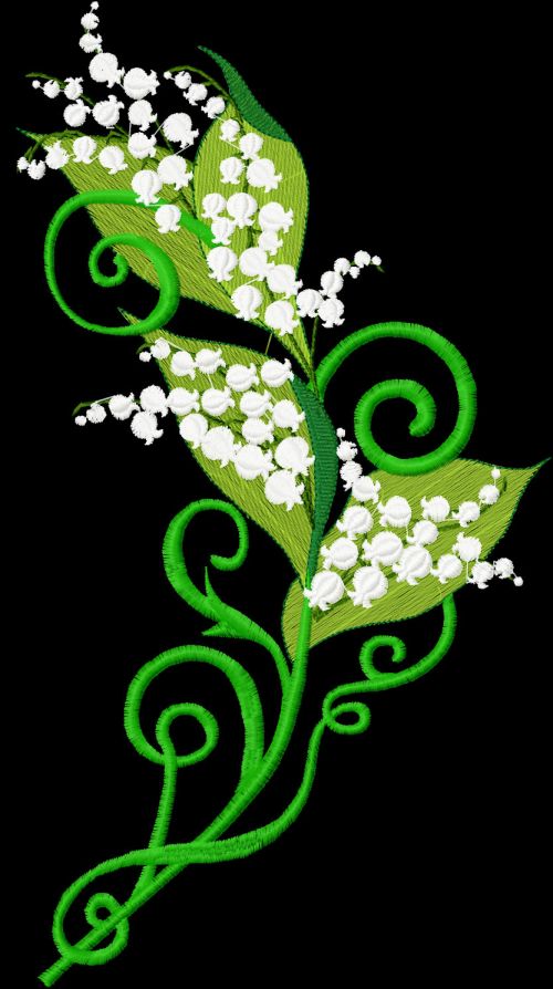 Lily of the valley embroidery design