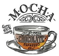 Cup of mocha embroidery design